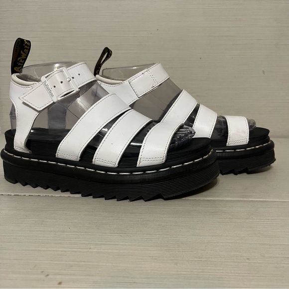 Dr Martens Blaire White Chunky Gladiator Platform Sandal Ankle Straps 6 - Picture 12 of 13